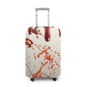 Чехол для чемодана 3D с принтом Стекающая кровь в Петрозаводске, 86% полиэфир, 14% спандекс | двустороннее нанесение принта, прорези для ручек и колес | 2020 | blood | halloween | капли | кровавый | кровь | пятна | следы | стекающая | хэллоуин | хэлоуин