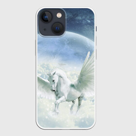 Чехол для iPhone 13 mini с принтом Пегас в Петрозаводске,  |  | белая лошдь | белый конь | конь | лошадь | пегас