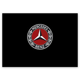 Поздравительная открытка с принтом Значок Mercedes в Петрозаводске, 100% бумага | плотность бумаги 280 г/м2, матовая, на обратной стороне линовка и место для марки
 | Тематика изображения на принте: mercedes | значки | лого | машины | мерседес