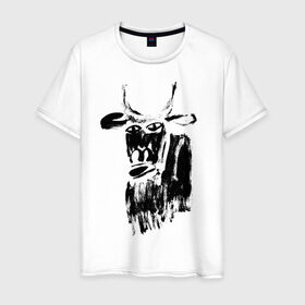 Мужская футболка хлопок с принтом бык нарисованный в Петрозаводске, 100% хлопок | прямой крой, круглый вырез горловины, длина до линии бедер, слегка спущенное плечо. | Тематика изображения на принте: 2021 | бык | год быка | год коровы | новый год | символ года