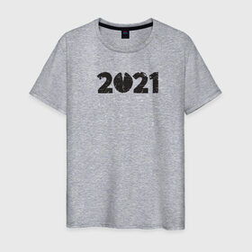 Мужская футболка хлопок с принтом 2021 в Петрозаводске, 100% хлопок | прямой крой, круглый вырез горловины, длина до линии бедер, слегка спущенное плечо. | 2021 | бык | год быка | год коровы | новый год | символ года