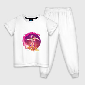 Детская пижама хлопок с принтом Поймай космическую волну в Петрозаводске, 100% хлопок |  брюки и футболка прямого кроя, без карманов, на брюках мягкая резинка на поясе и по низу штанин
 | Тематика изображения на принте: арт | астронавт | волна | звезда | звёзды | космический отдых | космический сёрфинг | космонавт | космос | ночь | поймай волну | рисунок | сёрфинг | скафандр