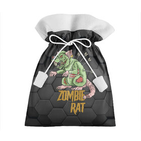Подарочный 3D мешок с принтом Zombie Rat в Петрозаводске, 100% полиэстер | Размер: 29*39 см | blood | diablo | haloween | horror | дьявол | зомби | кости | кровь | мозги | мясо | страшилка | ужасы | хеллоуин | хелоуин