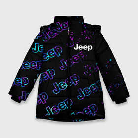 Зимняя куртка для девочек 3D с принтом JEEP Джип в Петрозаводске, ткань верха — 100% полиэстер; подклад — 100% полиэстер, утеплитель — 100% полиэстер. | длина ниже бедра, удлиненная спинка, воротник стойка и отстегивающийся капюшон. Есть боковые карманы с листочкой на кнопках, утяжки по низу изделия и внутренний карман на молнии. 

Предусмотрены светоотражающий принт на спинке, радужный светоотражающий элемент на пуллере молнии и на резинке для утяжки. | auto | jeep | logo | moto | symbol | авто | автомобиль | гонки | джип | знак | лого | логотип | логотипы | марка | машина | мото | символ | символы