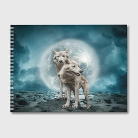 Альбом для рисования с принтом Волки альбиносы в Петрозаводске, 100% бумага
 | матовая бумага, плотность 200 мг. | альбинос | волк | волки | волчата | волчонок | зверь
