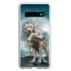 Чехол для Samsung Galaxy S10 с принтом Волки альбиносы в Петрозаводске, Силикон | Область печати: задняя сторона чехла, без боковых панелей | Тематика изображения на принте: альбинос | волк | волки | волчата | волчонок | зверь