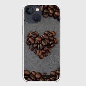 Чехол для iPhone 13 mini с принтом Люблю кофе в Петрозаводске,  |  | Тематика изображения на принте: бариста | зерна | кофе | любитель кофе