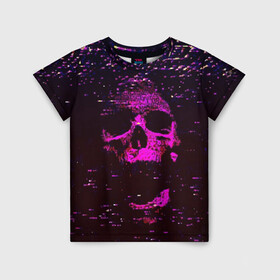 Детская футболка 3D с принтом Phonk Skull в Петрозаводске, 100% гипоаллергенный полиэфир | прямой крой, круглый вырез горловины, длина до линии бедер, чуть спущенное плечо, ткань немного тянется | 90 | 90 е | hip hop | music | phonk | phonk memphis | phonk rap | phonk skull | rap | skull | trap | vhs | девяностые | музыка | музыка фонк | помехи | реп | рэп | треп | трэп | флекс | фонк | фонк мемфис | фонк реп | фонк рэп | хип хоп | чере