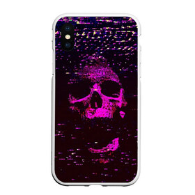 Чехол для iPhone XS Max матовый с принтом Phonk Skull в Петрозаводске, Силикон | Область печати: задняя сторона чехла, без боковых панелей | 90 | 90 е | hip hop | music | phonk | phonk memphis | phonk rap | phonk skull | rap | skull | trap | vhs | девяностые | музыка | музыка фонк | помехи | реп | рэп | треп | трэп | флекс | фонк | фонк мемфис | фонк реп | фонк рэп | хип хоп | чере