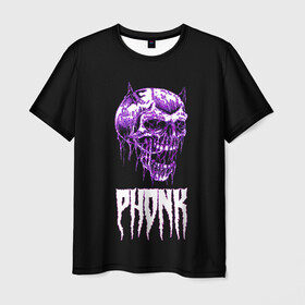 Мужская футболка 3D с принтом Phonk в Петрозаводске, 100% полиэфир | прямой крой, круглый вырез горловины, длина до линии бедер | hip | hip hop | hop | phonk | rap | skull | рэп | фонк | хип | хип хоп | хоп | череп