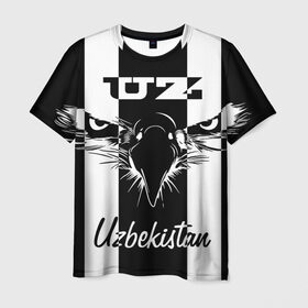Мужская футболка 3D с принтом Узбекистан в Петрозаводске, 100% полиэфир | прямой крой, круглый вырез горловины, длина до линии бедер | beak | eagle | eyes | republic | uzbekistan | глаза | клюв | орел | республика | узбекистан