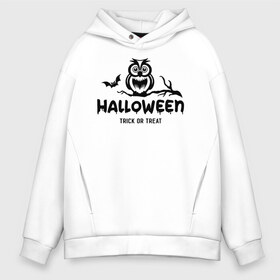 Мужское худи Oversize хлопок с принтом Halloween в Петрозаводске, френч-терри — 70% хлопок, 30% полиэстер. Мягкий теплый начес внутри —100% хлопок | боковые карманы, эластичные манжеты и нижняя кромка, капюшон на магнитной кнопке | 31 октября | halloween | halowen | ведьма | день всех святых | джек | костюм | кровь | лого | монстр | надпись | праздник | приведение | призрак | светильник | символ | страшная | тыква | ужасы | хеллоуин | хеллуин