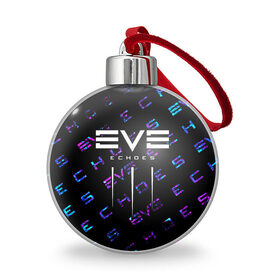 Ёлочный шар с принтом EVE ECHOES / ИВ ЭХО в Петрозаводске, Пластик | Диаметр: 77 мм | echo | echoes | eve | game | games | logo | online | space | ев онлайн | ев эхо | еве | ив онлайн | ив эхо | игра | игры | космос | лого | логотип | логотипы | онлайн | символ | символы | эхо | эхос