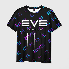 Мужская футболка 3D с принтом EVE ECHOES / ИВ ЭХО в Петрозаводске, 100% полиэфир | прямой крой, круглый вырез горловины, длина до линии бедер | echo | echoes | eve | game | games | logo | online | space | ев онлайн | ев эхо | еве | ив онлайн | ив эхо | игра | игры | космос | лого | логотип | логотипы | онлайн | символ | символы | эхо | эхос