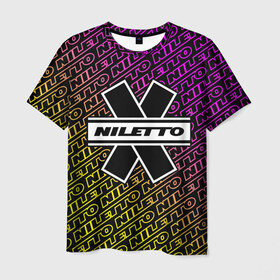 Мужская футболка 3D с принтом НИЛЕТТО / Niletto в Петрозаводске, 100% полиэфир | прямой крой, круглый вырез горловины, длина до линии бедер | hip | hop | logo | music | nileto | niletto | rap | знак | лого | логотип | логотипы | любимка | музыка | музыкант | нилето | нилетто | рэп | символ | символы | хип | хоп