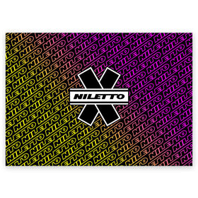 Поздравительная открытка с принтом НИЛЕТТО / Niletto в Петрозаводске, 100% бумага | плотность бумаги 280 г/м2, матовая, на обратной стороне линовка и место для марки
 | hip | hop | logo | music | nileto | niletto | rap | знак | лого | логотип | логотипы | любимка | музыка | музыкант | нилето | нилетто | рэп | символ | символы | хип | хоп