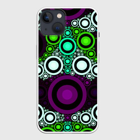 Чехол для iPhone 13 с принтом Geckster в Петрозаводске,  |  | abstraction | circles | colorful | pattern | patterns | rings | shapes | texture | абстракция | кольца | круги | паттерн | разноцветный | текстура | узоры | формы