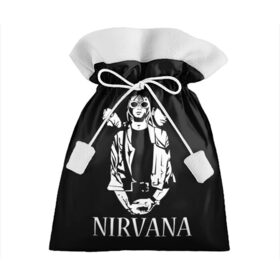 Подарочный 3D мешок с принтом NIRVANA в Петрозаводске, 100% полиэстер | Размер: 29*39 см | grange | kobain | kurt | music | nirvana | punk | rock | usa | гранж | кобэйн | курт | нирвана | панк | рок