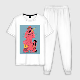 Мужская пижама хлопок с принтом Конь БоДжек в Петрозаводске, 100% хлопок | брюки и футболка прямого кроя, без карманов, на брюках мягкая резинка на поясе и по низу штанин
 | 