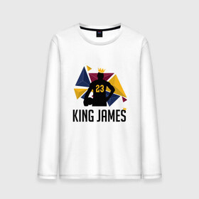 Мужской лонгслив хлопок с принтом King James в Петрозаводске, 100% хлопок |  | 23 | anthony davis | basketball | bryant | game | james | kobe | lebron | los angeles | nba | sport | баскетбол | брайант | бровь | джеймс | калифорния | коби | король | леброн | лейкерс | лос анджелес | нба | спорт | тренер | чемпио