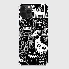 Чехол для iPhone 12 Pro Max с принтом Halloween в Петрозаводске, Силикон |  | halloween | mummy | pumpkin | skull | мумия | тыква | хэллоуин | череп