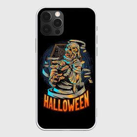 Чехол для iPhone 12 Pro Max с принтом Halloween в Петрозаводске, Силикон |  | art | bones | cobweb | halloween | moon | mummy | skeleton | skull | арт | кости | луна | мумия | паутина | скелет | хэллоуин | хэлуин | череп