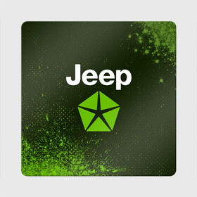 Магнит виниловый Квадрат с принтом JEEP / Джип в Петрозаводске, полимерный материал с магнитным слоем | размер 9*9 см, закругленные углы | auto | jeep | logo | moto | symbol | авто | автомобиль | гонки | джип | знак | лого | логотип | логотипы | марка | машина | мото | символ | символы