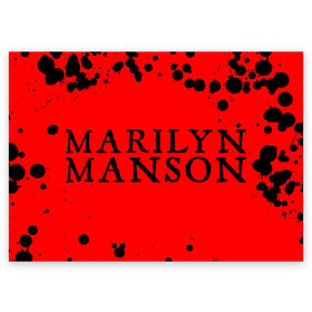 Поздравительная открытка с принтом MARILYN MANSON / М. МЭНСОН в Петрозаводске, 100% бумага | плотность бумаги 280 г/м2, матовая, на обратной стороне линовка и место для марки
 | Тематика изображения на принте: 