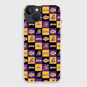 Чехол для iPhone 13 с принтом LA LAKERS | ЛЕЙКЕРС в Петрозаводске,  |  | bryant | james | jordan | kobe | la lakers | lakers | lebron | nba | брайант | брайнт | джеймс | джордан | коби | леброн | лейкерс | лэйкерс | мамба | нба | черная