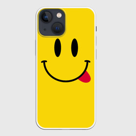 Чехол для iPhone 13 mini с принтом Смайлик в Петрозаводске,  |  | cheerful | emoticon | icon | joy | smile | tongue | веселый | значок | радость | смайлик | улыбка | язык