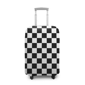 Чехол для чемодана 3D с принтом Шахматка в Петрозаводске, 86% полиэфир, 14% спандекс | двустороннее нанесение принта, прорези для ручек и колес | абстракция | в клетку | игра | клетка | клеточка | тренд | черно белая | черно белая клетка | шахматка | шахматная клетка | шахматы