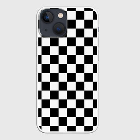 Чехол для iPhone 13 mini с принтом Шахматка в Петрозаводске,  |  | Тематика изображения на принте: абстракция | в клетку | игра | клетка | клеточка | тренд | черно белая | черно белая клетка | шахматка | шахматная клетка | шахматы
