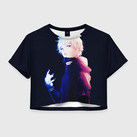 Женская футболка Crop-top 3D с принтом Kaneki Ken обернулся в Петрозаводске, 100% полиэстер | круглая горловина, длина футболки до линии талии, рукава с отворотами | anime | kaneki ken | manga | tokyo ghoul | tokyo ghoul: re | аниме | вайфу | гули | гуль | канеки кен | канеки кэн | кун | манга | токийский гуль