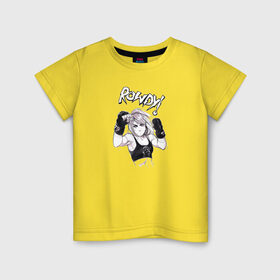 Детская футболка хлопок с принтом Ронда Роузи в Петрозаводске, 100% хлопок | круглый вырез горловины, полуприлегающий силуэт, длина до линии бедер | без | бои | бойцы | правил | спорт