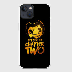 Чехол для iPhone 13 с принтом Bendy And The Ink Machine в Петрозаводске,  |  | bendy | bendy and the ink machine | бенди | бени | бенни | бэнди | детская | детям | игра | капли | компьютерная игра | краска | машина | подтеки | ужастик | чернила | чернильная