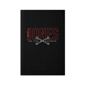 Обложка для паспорта матовая кожа с принтом Jon Bones Jones в Петрозаводске, натуральная матовая кожа | размер 19,3 х 13,7 см; прозрачные пластиковые крепления | Тематика изображения на принте: bones | jon | jones | mma | ufc | боец | джон | джонс | единоборства | кости | кость | мма | смешанные | юфс