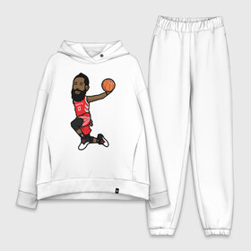 Женский костюм хлопок Oversize с принтом James Harden в Петрозаводске,  |  | basketball | beard | game | harden | houston | james | nba | rockets | sport | баскетбол | борода | джеймс | нба | рокетс | спорт | тренер | харден | хьюстон | чемпион