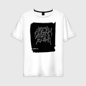 Женская футболка хлопок Oversize с принтом CREAM SODA в Петрозаводске, 100% хлопок | свободный крой, круглый ворот, спущенный рукав, длина до линии бедер
 | cream soda | крем сода | музык | музыкальная группа | русская музыка