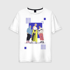Женская футболка хлопок Oversize с принтом cream soda в Петрозаводске, 100% хлопок | свободный крой, круглый ворот, спущенный рукав, длина до линии бедер
 | cream soda | крем сода | музык | музыкальная группа | русская музыка