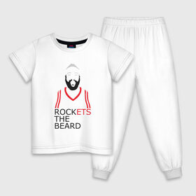Детская пижама хлопок с принтом Rockets The Beard в Петрозаводске, 100% хлопок |  брюки и футболка прямого кроя, без карманов, на брюках мягкая резинка на поясе и по низу штанин
 | basketball | beard | game | harden | houston | james | nba | rockets | sport | баскетбол | борода | джеймс | нба | рокетс | спорт | тренер | харден | хьюстон | чемпион