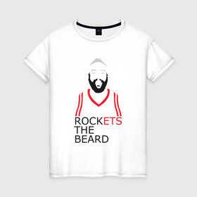 Женская футболка хлопок с принтом Rockets The Beard в Петрозаводске, 100% хлопок | прямой крой, круглый вырез горловины, длина до линии бедер, слегка спущенное плечо | basketball | beard | game | harden | houston | james | nba | rockets | sport | баскетбол | борода | джеймс | нба | рокетс | спорт | тренер | харден | хьюстон | чемпион