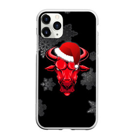 Чехол для iPhone 11 Pro Max матовый с принтом Бык в Петрозаводске, Силикон |  | 2021 | bull | new year | red bull | бык | бычара | гирлянда | дед мороз | елка | мем | модная | новогодняя | новый год | прикол | ред булл | рога | санта | символ года | снег | снежинка