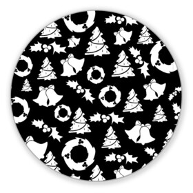 Коврик для мышки круглый с принтом Новогодний в Петрозаводске, резина и полиэстер | круглая форма, изображение наносится на всю лицевую часть | 2020 | family look | merry christmas | new year | год крысы | зима | новый год | праздник | рождество | фэмили лук