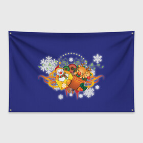 Флаг-баннер с принтом Новогоднее настроение в Петрозаводске, 100% полиэстер | размер 67 х 109 см, плотность ткани — 95 г/м2; по краям флага есть четыре люверса для крепления | 