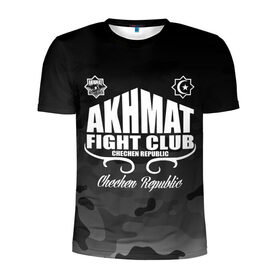 Мужская футболка 3D спортивная с принтом FIGHT CLUB AKHMAT в Петрозаводске, 100% полиэстер с улучшенными характеристиками | приталенный силуэт, круглая горловина, широкие плечи, сужается к линии бедра | aca | acb | akhmat | club | fight | mma | wfca | ахмат | грозный | чечня