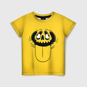 Детская футболка 3D с принтом Yellow | Skull в Петрозаводске, 100% гипоаллергенный полиэфир | прямой крой, круглый вырез горловины, длина до линии бедер, чуть спущенное плечо, ткань немного тянется | 