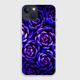 Чехол для iPhone 13 с принтом Lovely Roses в Петрозаводске,  |  | flowers | large | lovely roses | plants | purple | roses | succulent | texture | крупный | прекрасные розы | растения | розы | суккулент | текстура | фиолетовый | цветы