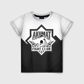 Детская футболка 3D с принтом Akhmat Fight Club в Петрозаводске, 100% гипоаллергенный полиэфир | прямой крой, круглый вырез горловины, длина до линии бедер, чуть спущенное плечо, ткань немного тянется | Тематика изображения на принте: akhmat | fight club | wfca | ахмат | бойцовский клуб | смешанные единоборства