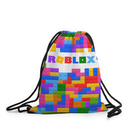 Рюкзак-мешок 3D с принтом ROBLOX LEGO в Петрозаводске, 100% полиэстер | плотность ткани — 200 г/м2, размер — 35 х 45 см; лямки — толстые шнурки, застежка на шнуровке, без карманов и подкладки | piggy | roblox | roblox games | roblox piggy | игра роблокс | пигги. | роблокс | роблокс пигги | робукс