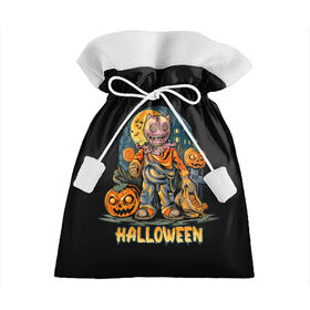 Подарочный 3D мешок с принтом Halloween в Петрозаводске, 100% полиэстер | Размер: 29*39 см | diy | ghost | halloween | horror | makeup | scary | skull clown | trick or treat | вампир | ведьма | кошка | луна | магия | ночь | тыква | хэллоуин